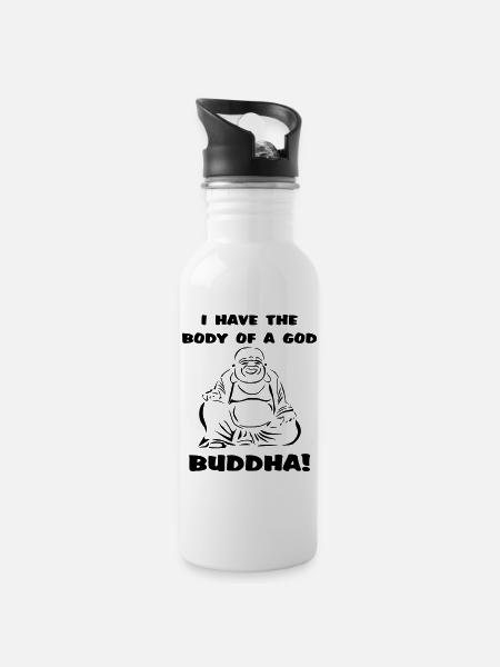 J’ai le corps d’un dieu... Bouddha - Gourde avec paille intégrée - blanc