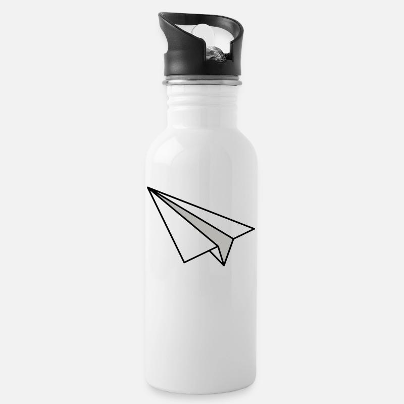 Papier Avion Papier Hirondelle - Gourde avec paille intégrée - blanc