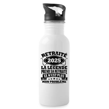 Humour Cadeau Retraité 2025, Retraité En 2025 - Gourde avec paille intégrée - blanc - Droite