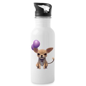 Chihuahua Dog Propriétaire Chihuahua Puppy Dogs - Gourde avec paille intégrée - blanc - Droite
