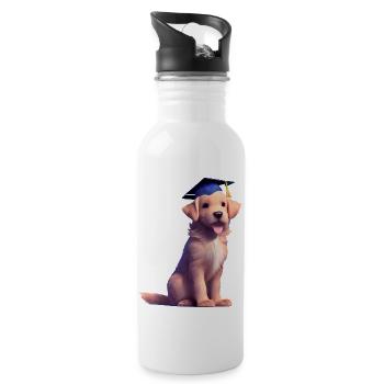 Bachelor Studium Labrador Hunde Schulabschluss - Trinkflasche mit integriertem Trinkhalm - Weiß - Rechts