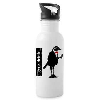get a drink bird - Trinkflasche mit integriertem Trinkhalm - Weiß - Rechts