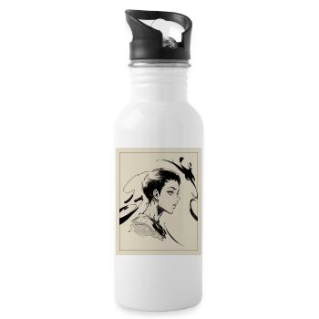 My Manga Waifu - Water bottle with straw - white - Right