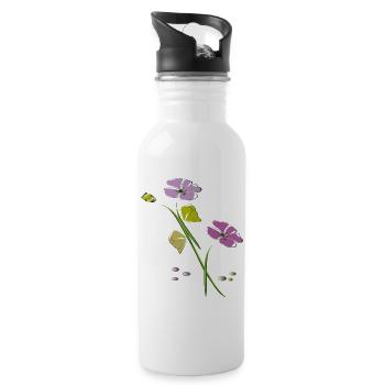 Blumen, Fleurs - Gourde avec paille intégrée - blanc - Droite