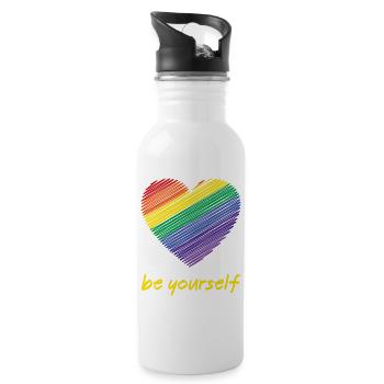 Mois de la fierté LGBTQ - Soyez vous-même - Gourde avec paille intégrée - blanc - Droite