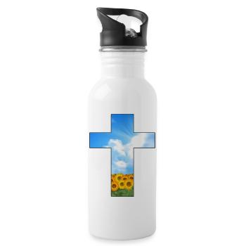 Jesus Christus jesusfreak "christ & hope" - Trinkflasche mit integriertem Trinkhalm - Weiß - Rechts