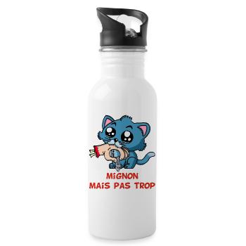 Mignon mais pas trop - Gourde avec paille intégrée - blanc - Droite
