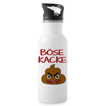 BÖSE KACKE - Trinkflasche mit integriertem Trinkhalm - Weiß - Rechts