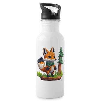 Kleiner Fuchs - Trinkflasche mit integriertem Trinkhalm - Weiß - Rechts