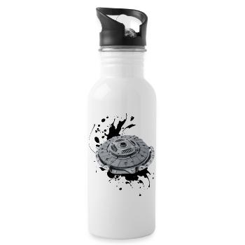 The clutch disc: masterpiece of connection - Water bottle with straw - white - Right