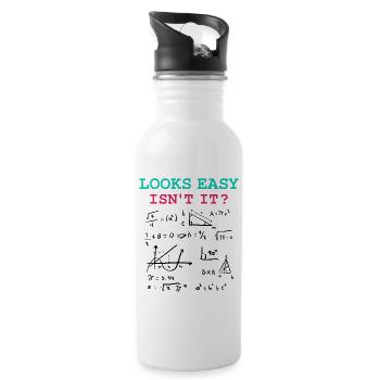 Funny Math Jokes, Physics and Math Formulas - Water bottle with straw - white - Right