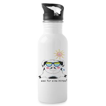 Sommer, Sonne Urlaub - Trinkflasche mit integriertem Trinkhalm - Weiß - Rechts