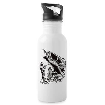 Wassersport - Trinkflasche mit integriertem Trinkhalm - Weiß - Rechts