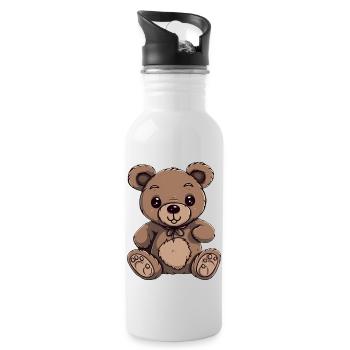 Teddy Blooms - Water bottle with straw - white - Right