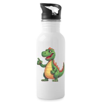 Un Dino auquel vous pouvez faire confiance Un pouce levé pour vous - Gourde avec paille intégrée - blanc - Droite