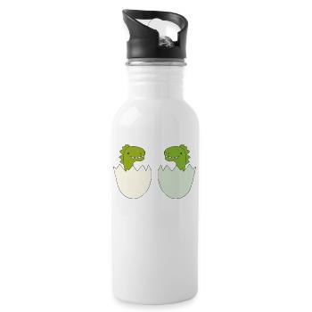 Dino Baby Friends - Water bottle with straw - white - Right
