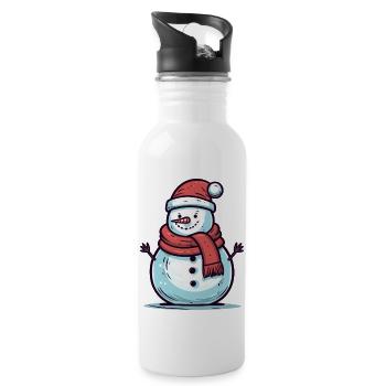 Ich bin der coolste Schneemann - Trinkflasche mit integriertem Trinkhalm - Weiß - Rechts