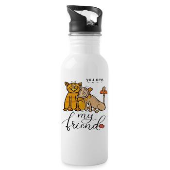 You are my Friend - Water bottle with straw - white - Right