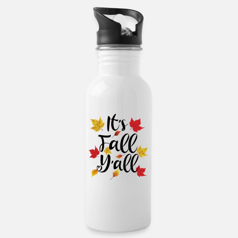 It's Fall Y'all - Autumn Lover - Trinkflasche mit integriertem Trinkhalm - Weiß