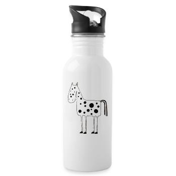 Pony - Trinkflasche mit integriertem Trinkhalm - Weiß - Rechts