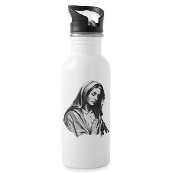 Holly Mary Maria Madonna Mariana Virgin Mary Holy - Water bottle with straw - white - Right