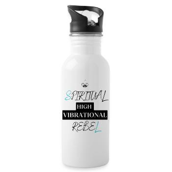 Sei ein Spiritual High Vibrational Rebel - Trinkflasche mit integriertem Trinkhalm - Weiß - Rechts