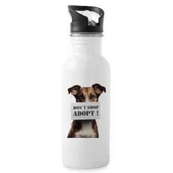 Dont Shop Adopt - Water bottle with straw - white - Right