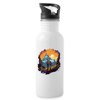 Zermatt, Matterhorn, Matterhorn mountain, hiker - Water bottle with straw - white - Right