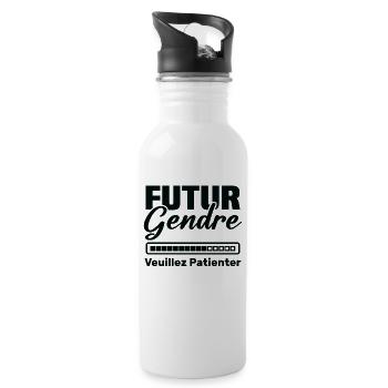 Futur gendre Cadeau humour personnalisé - Gourde avec paille intégrée - blanc - Droite