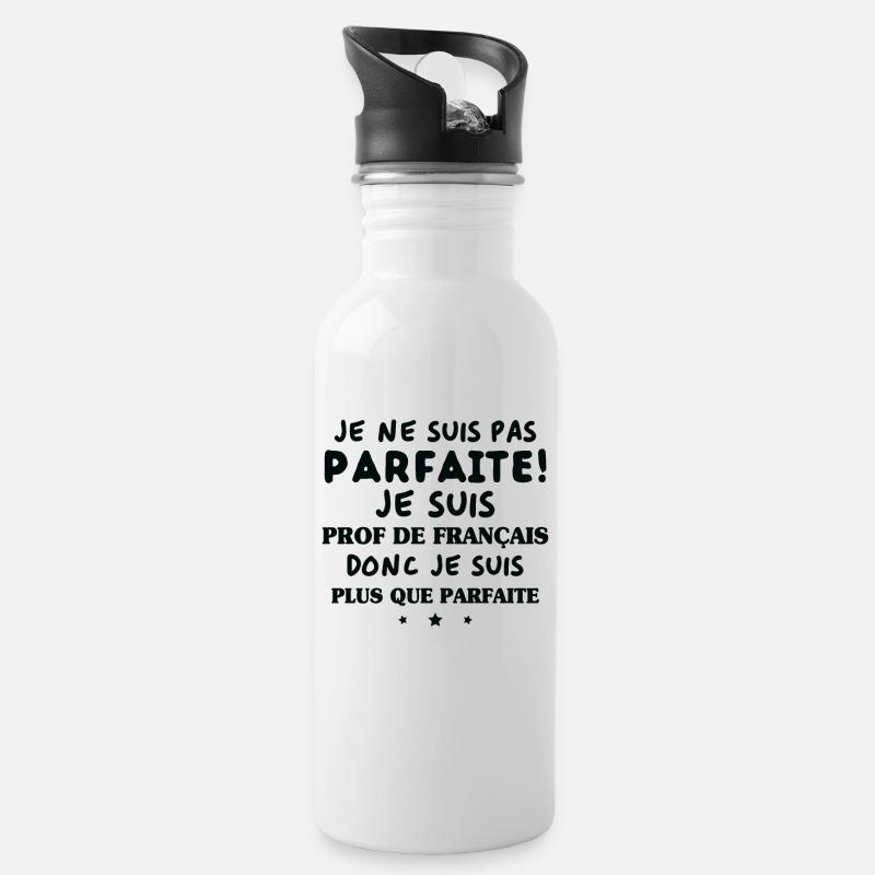 Je suis prof de français - Gourde avec paille intégrée - blanc