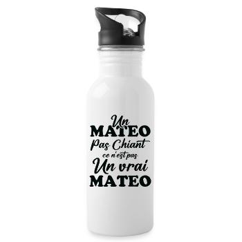 Un mateo pas chiant ce n est pas un vrai mateo - Gourde avec paille intégrée - blanc - Droite