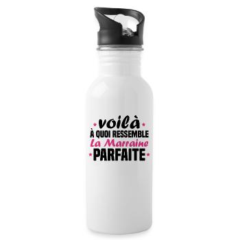 Voilà à quoi ressemble la marraine parfaite - Gourde avec paille intégrée - blanc - Droite