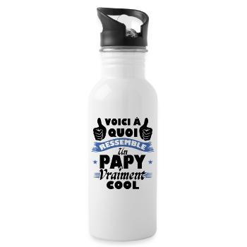 Voici à quoi ressemble un papy vraiment cool - Gourde avec paille intégrée - blanc - Droite