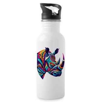 Rhinoceros - Water bottle with straw - white - Right