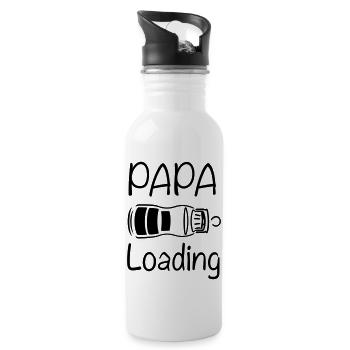 papa loading - Water bottle with straw - white - Right