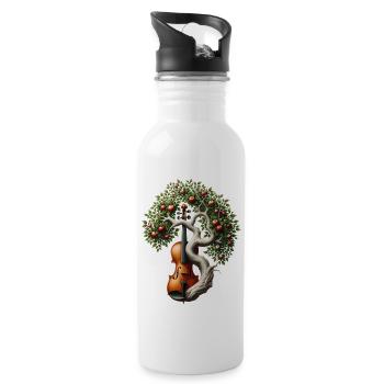 Musik Baum Violine Geige Orchester Big Band - Trinkflasche mit integriertem Trinkhalm - Weiß - Rechts