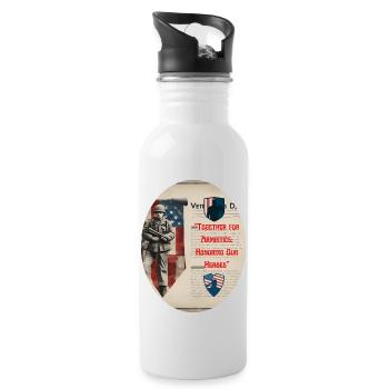 Veteranen, Veteranen, Waffenstillstand. - Trinkflasche mit integriertem Trinkhalm - Weiß - Rechts