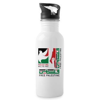 Free Palestine - will be free - Water bottle with straw - white - Right