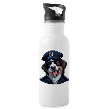 Dogs Police - Water bottle with straw - white - Right