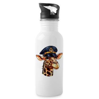 Girafe Policier - Gourde avec paille intégrée - blanc - Droite