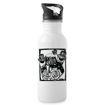Floral gestaltete Flaschen für den Zaubertrank. - Trinkflasche mit integriertem Trinkhalm - Weiß - Rechts
