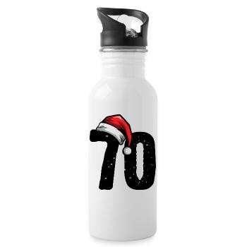 70 Number Christmas - Water bottle with straw - white - Right