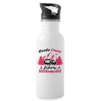 Camping Rentner Coole Omas fahren Wohnmobil - Trinkflasche mit integriertem Trinkhalm - Weiß - Rechts