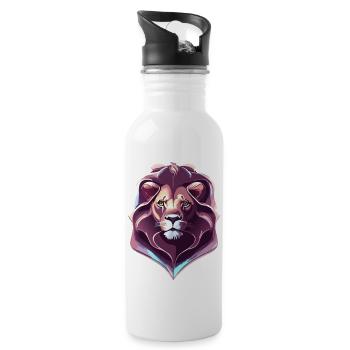 Chrome Royal Lion - Water bottle with straw - white - Right