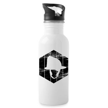 Feuerwehrhelm - Trinkflasche mit integriertem Trinkhalm - Weiß - Rechts