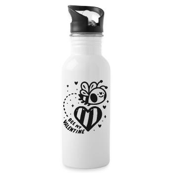 bee my valentine valentinstag liebe partner biene - Trinkflasche mit integriertem Trinkhalm - Weiß - Rechts
