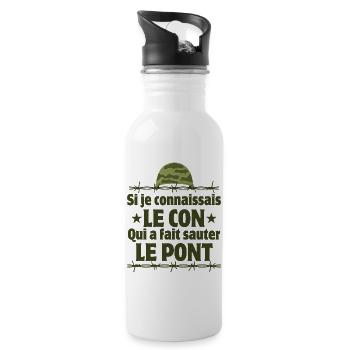 7ème compagnie, septième compagnie, Chaudard - Gourde avec paille intégrée - blanc - Droite