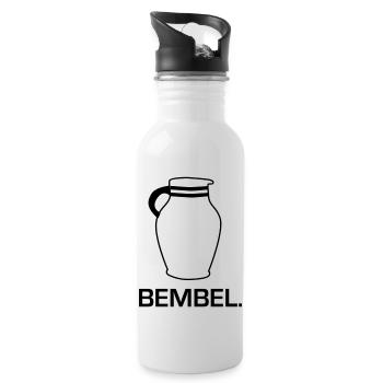 Bembel Design #Frankfurt am Meer #069 #FFM - Trinkflasche mit integriertem Trinkhalm - Weiß - Rechts