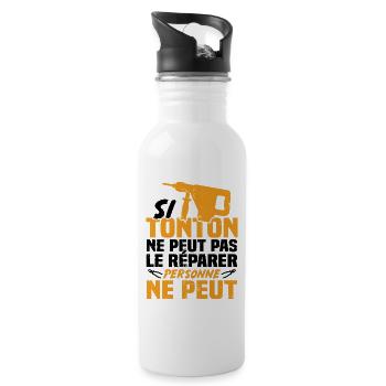 If uncle can't fix it, no one can - Water bottle with straw - white - Right