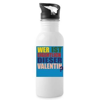 wer ist valentin - Trinkflasche mit integriertem Trinkhalm - Weiß - Rechts